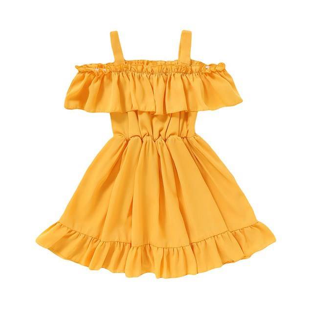 Girls Fashion Casual Solid Color Dresses