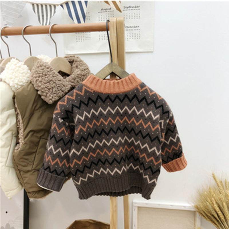 Childrens Wool Zig Zag Sweater