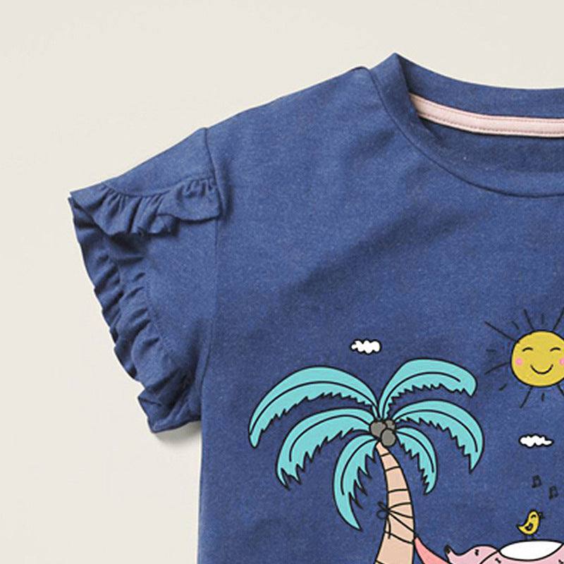 Summer Cotton Round Neck Short-sleeved T-shirt
