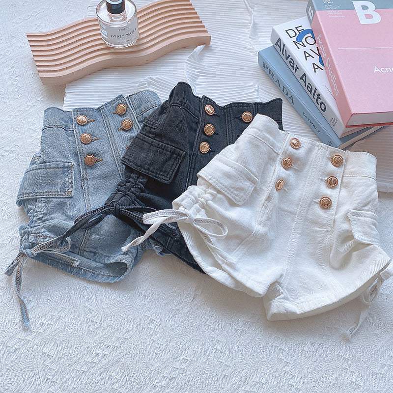 Summer Button High Waist Shorts