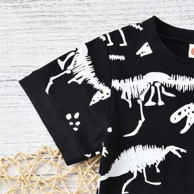 Summer Short-sleeved Dinosaur 2pc Set