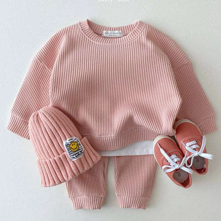 Infant Children's Thermal solid colored 2pc Set