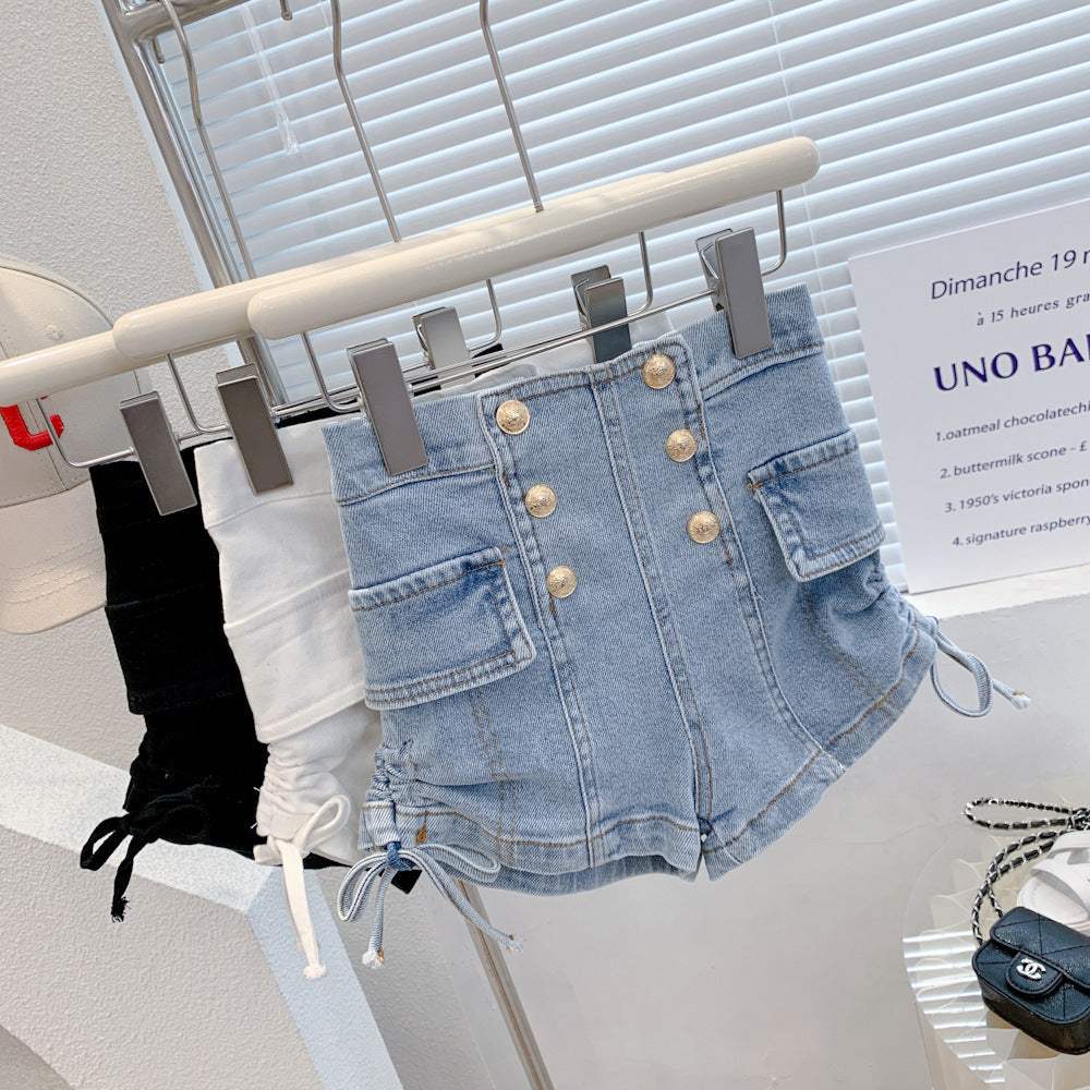 Summer Button High Waist Shorts