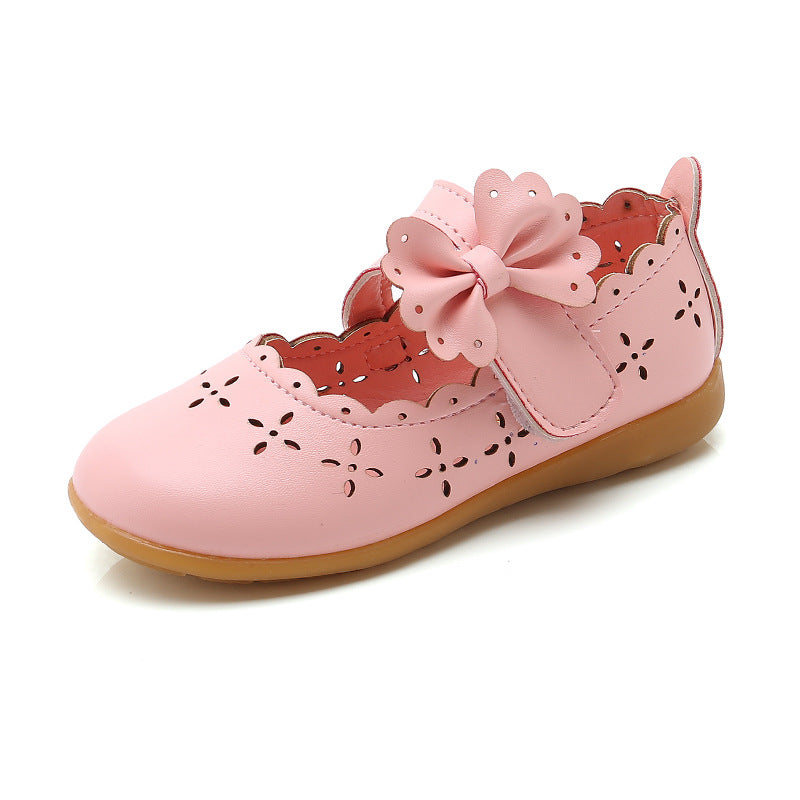 Little Girl Bowknot Leather Shoes
