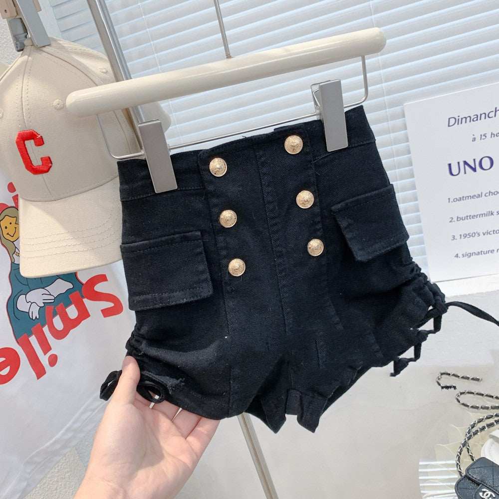 Summer Button High Waist Shorts