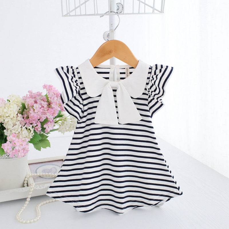 Girls Old Striped High-quality Cotton Dress