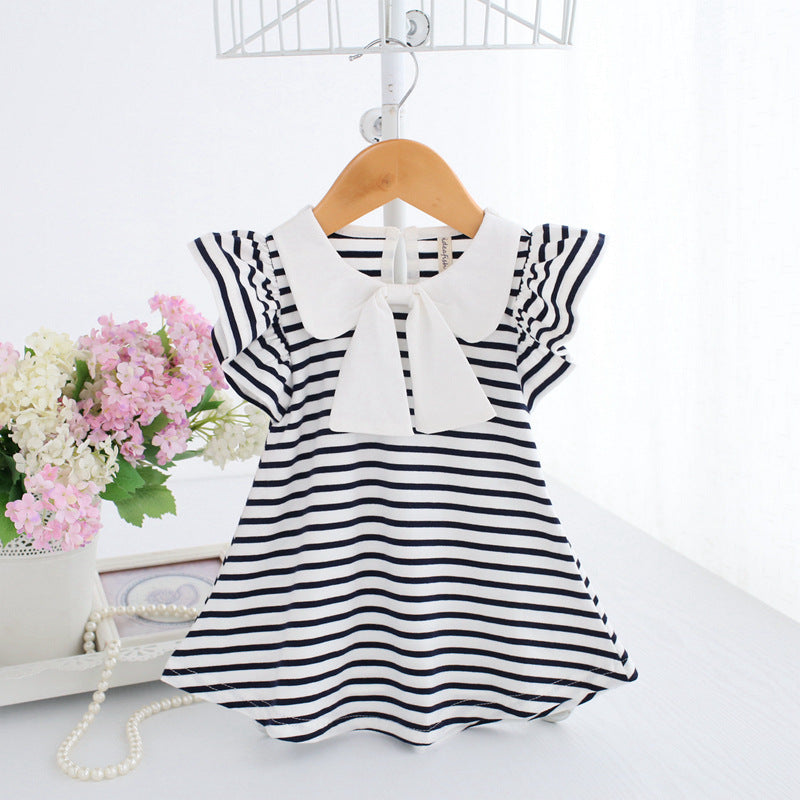 Girls Old Striped High-quality Cotton Dress