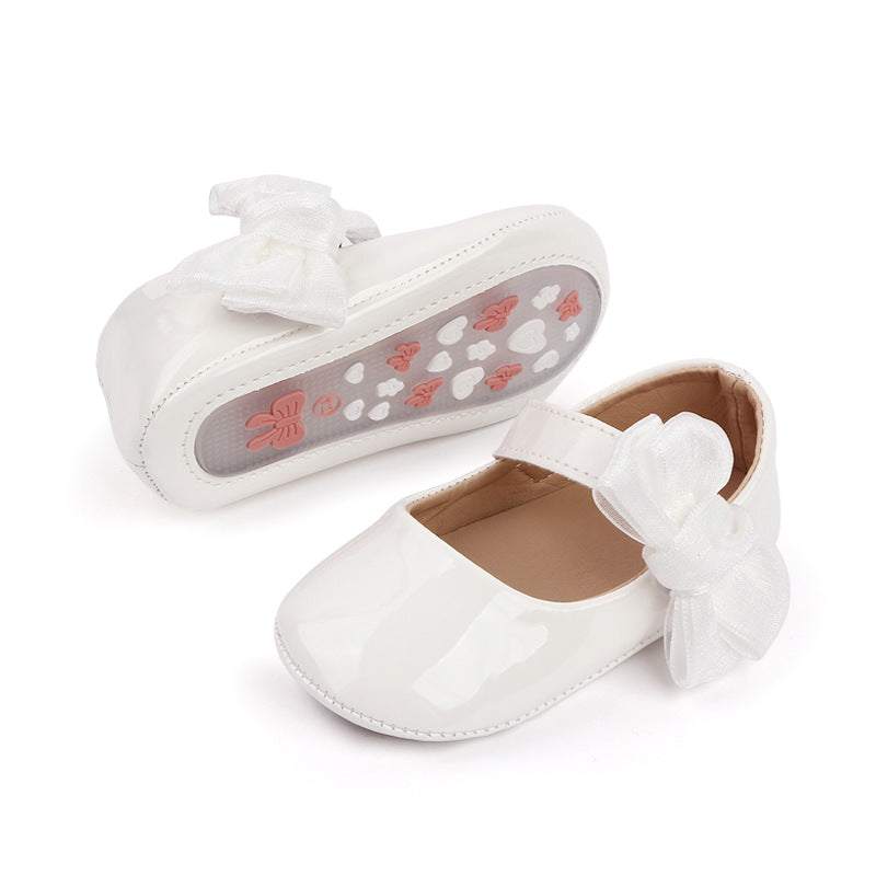 Cute Baby Girl Leather Bowknot Casual Shoes