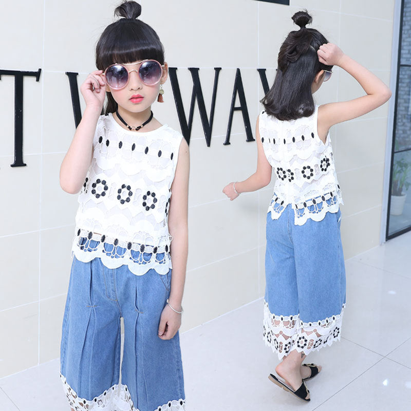 Girls' New Casual Summer Style 2 piece set