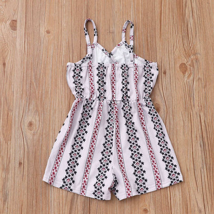 Children's Casual Pattern Striped Overalls Jumpsuit