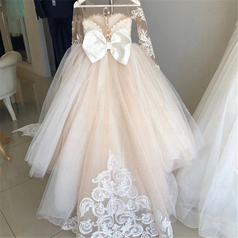 Girls' Princess Piano Performance Flower Girl Wedding Dress
