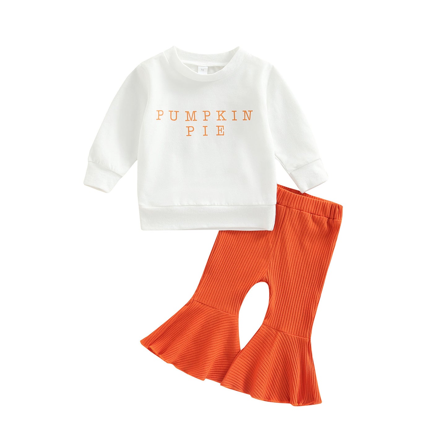 Girls Pumpkin Pie Sweater with Orange bell bottoms