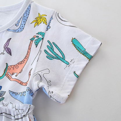Summer Girls Dinosaurs Wind Dress
