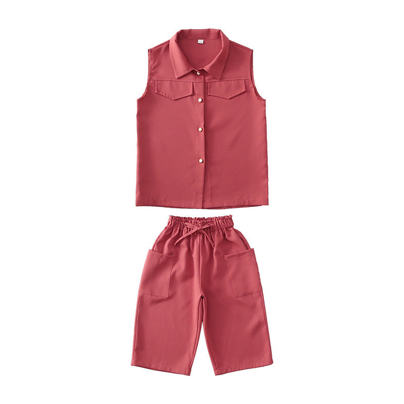 Girls Summer Casual Loose Two Piece Set