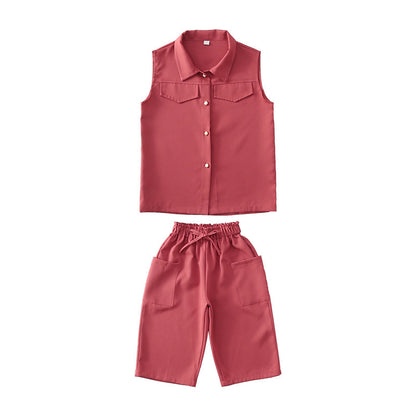 Girls Summer Casual Loose Two Piece Set