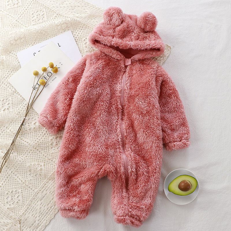 Baby Winter Newborn Warm Plush Romper One-Piece