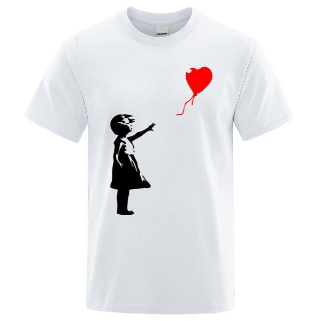 Balloon Heart Kids Digital Printing  Round Neck Short Sleeves T-shirt