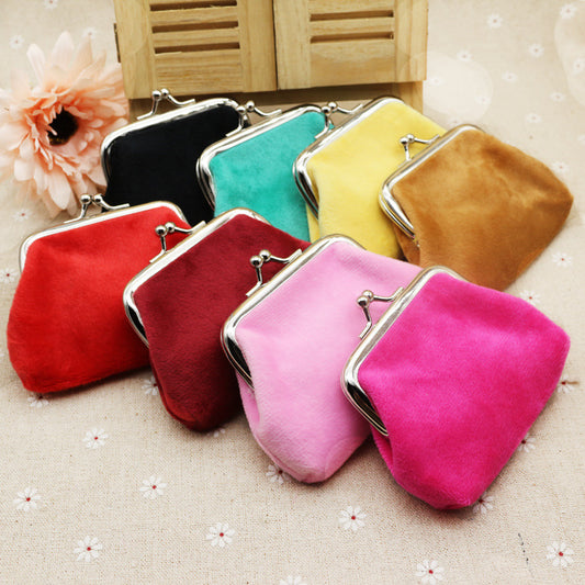 Candy Color Wool Coin Bag