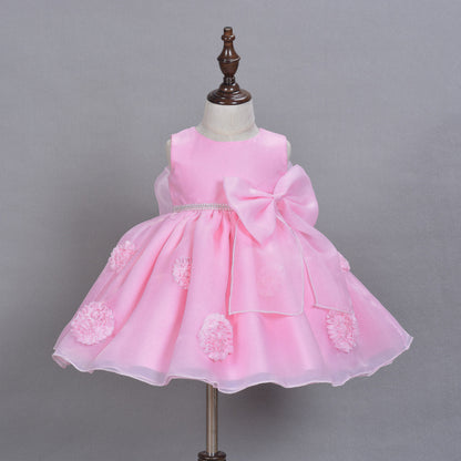 The Spring And Summer Of Years Old Female Infant Baby Child Princess Dress Girls DressPink Flower Girl Dress Skirt