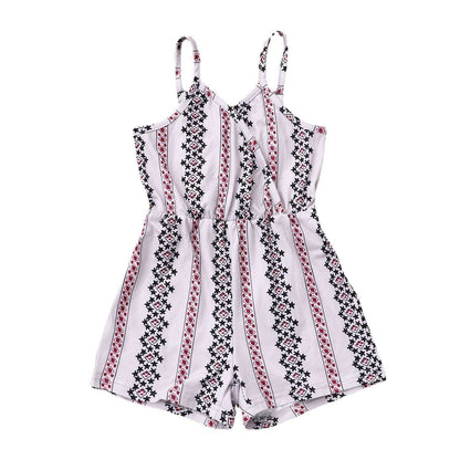 Children's Casual Pattern Striped Overalls Jumpsuit