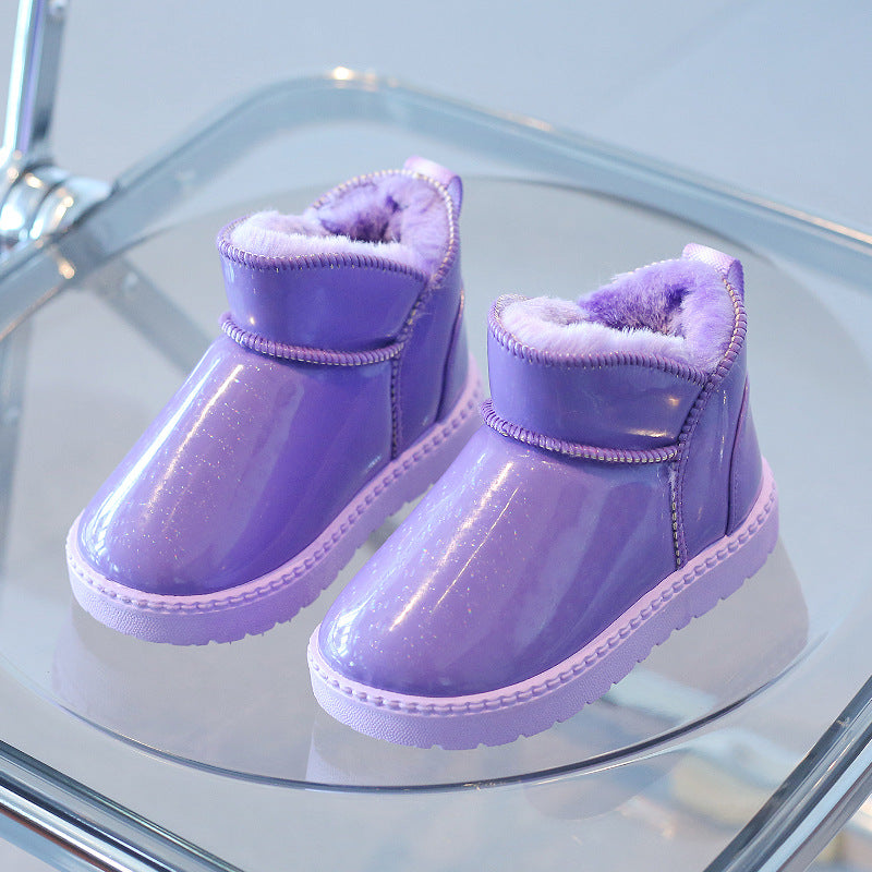 Shiny Crystal Ankle Boots Boys' Cotton Shoes Keep Baby Warm