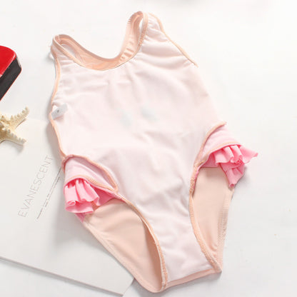 Girls Flamingo One-piece Swimsuit with swim cap