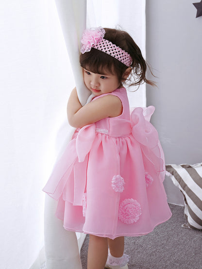 The Spring And Summer Of Years Old Female Infant Baby Child Princess Dress Girls DressPink Flower Girl Dress Skirt