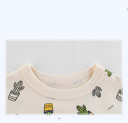Kids Summer Cactus Short Sleeve Comfortable Cotton T-Shirt