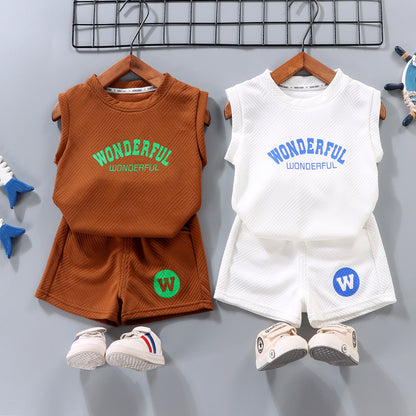 Children's Vest Western Style Loose Two Piece set