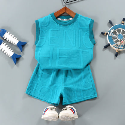 Children's Vest Western Style Loose Two Piece set