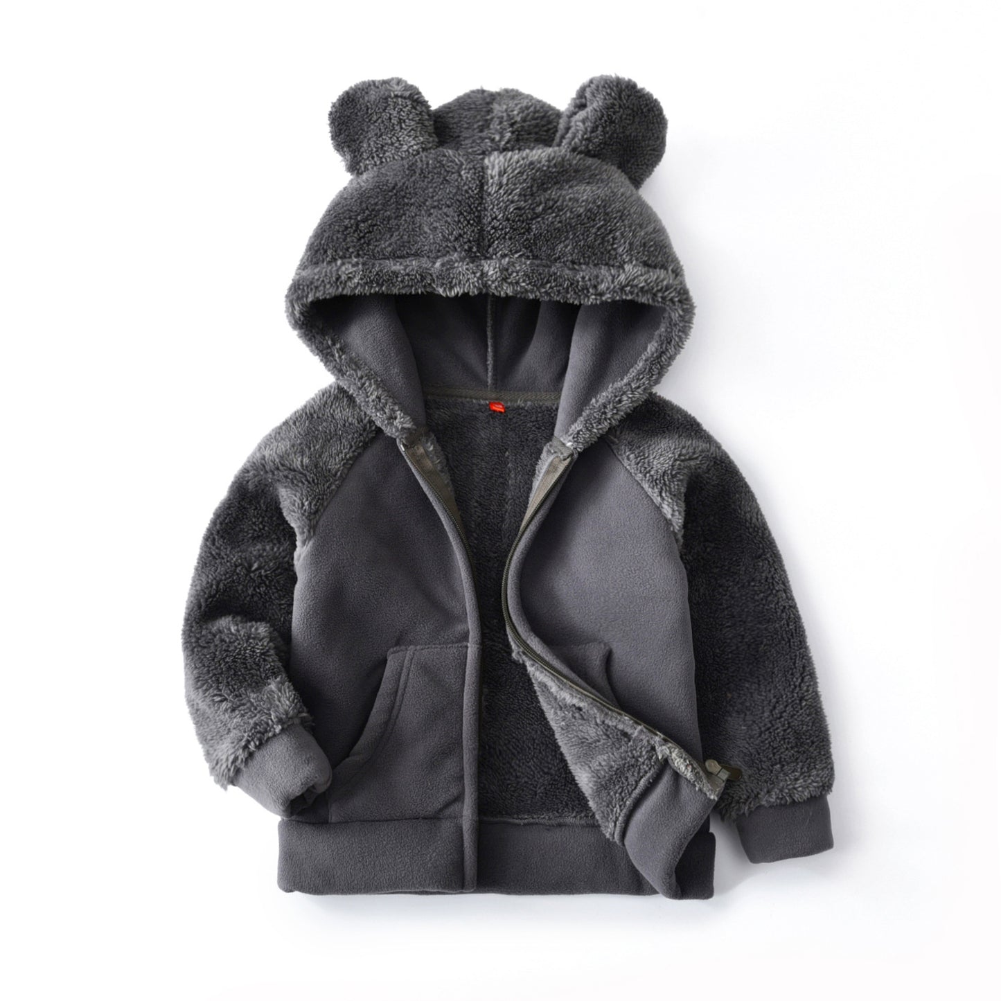 Kids Hooded Bear Fleece Jacket