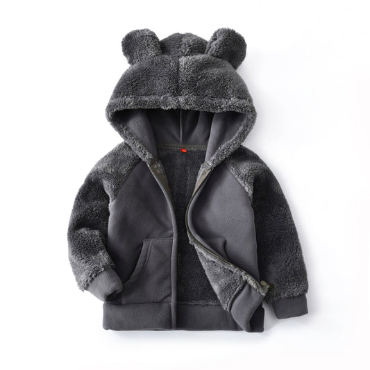 Kids Hooded Bear Fleece Jacket