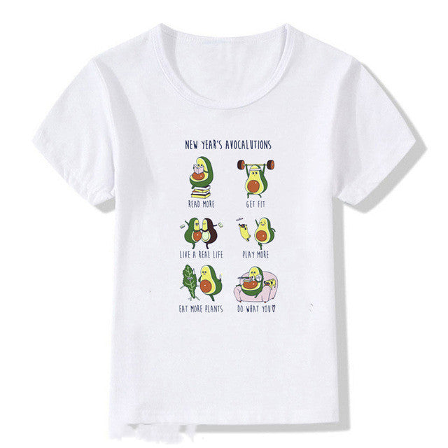 Kids Summer New Cute Avocado T-Shirt