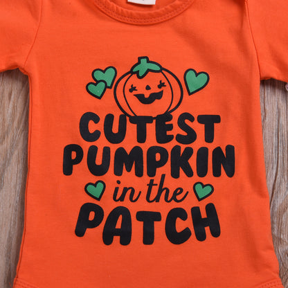 Baby Boy Girl Halloween Romper Funny Pumpkin One Piece
