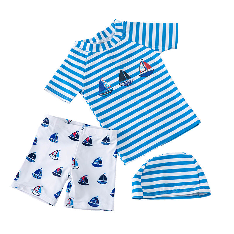 Short Sleeve Sailing Swimwear Children's Beach Quick-drying Suit