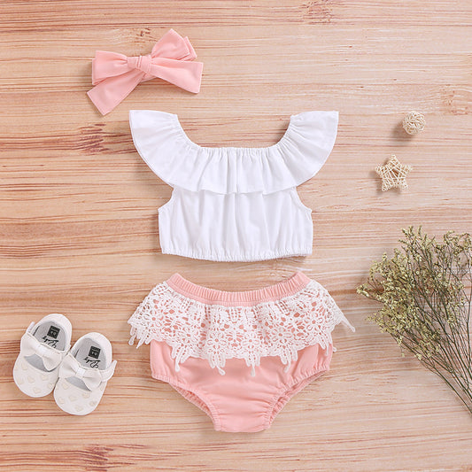 Summer Girl Cute 2 piece comfortable outfit with Bow