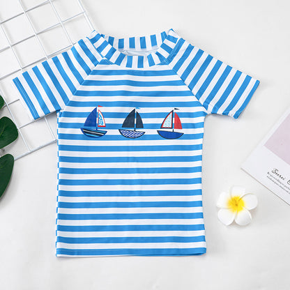 Short Sleeve Sailing Swimwear Children's Beach Quick-drying Suit