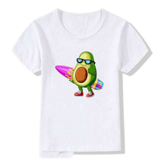 Kids Summer Printed Cute Avocado T-Shirt