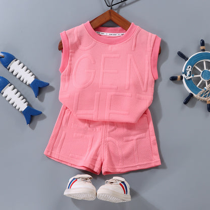 Children's Vest Western Style Loose Two Piece set