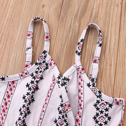 Children's Casual Pattern Striped Overalls Jumpsuit