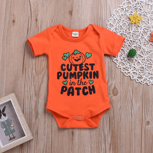 Baby Boy Girl Halloween Romper Funny Pumpkin One Piece