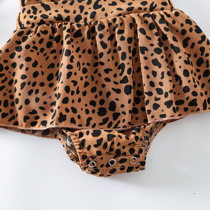 Baby Girls Cheetah Brown Triangle Jumpsuit