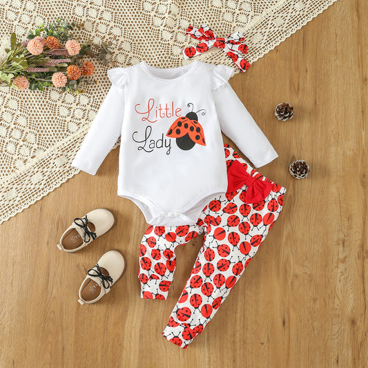 Infant Toddler Long Sleeve Little Lady Bug Set