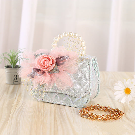Casual Flower Knitted Pearl Portable Purse
