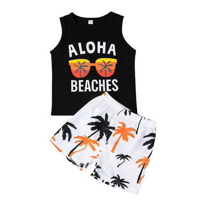 Boys' Summer Sportswear Vest Two-piece Set