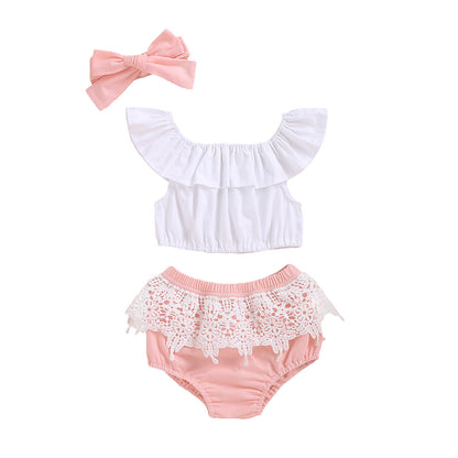 Summer Girl Cute 2 piece comfortable outfit with Bow