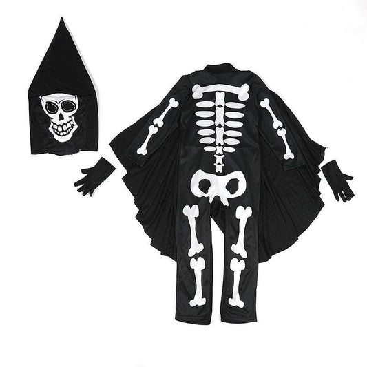 Spooky Halloween Dress Up Long Children's Skull Costume