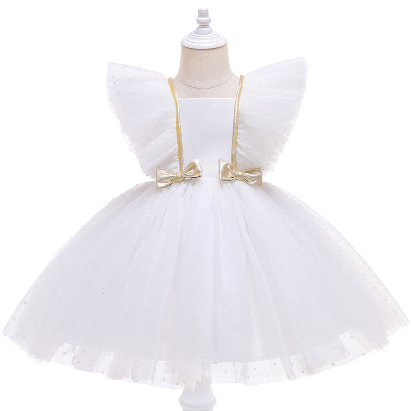 Girls' Princess Dress With Flying Sleeves And Waist