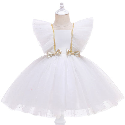 Girls' Princess Dress With Flying Sleeves And Waist