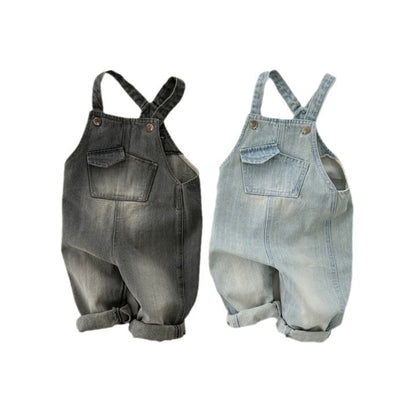 Boys And Girls  Retro One-piece Soft Jeans Casual Jumper